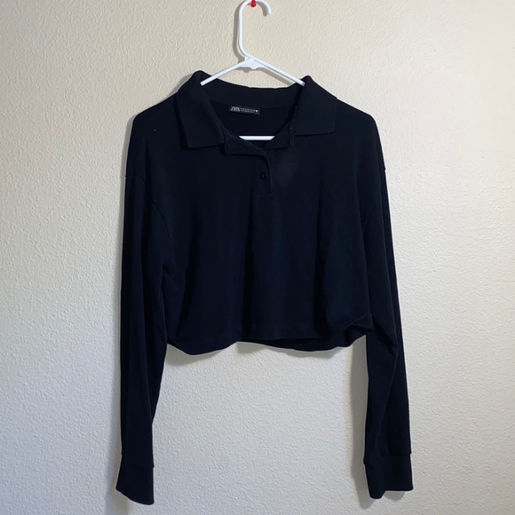 Zara Tops Zara Cropped Collared Shirt Poshmark